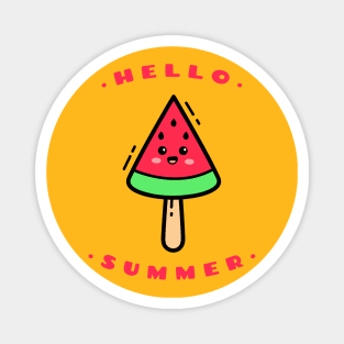 Hello Summer Delicious Watermelon Ice Cream Magnet